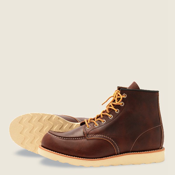 Heritage Støvler Herre - Red Wing Classic Moc - 6-Inch Oil-Slick Læder - Brune - BYKDQJ-315